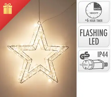 Koopman Ster 500LED 38cm Zilver