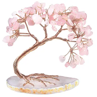 JU7CER 1 Stück gebogener Zypressen-Kiefer Naturkristallbaum - Geldanziehendes Ornament, geeignet für Zuhause, Büro und Hochzeitsdekoration, Weihnachts-Must-Have für Glück & Wohlstand Wohnaccessoire