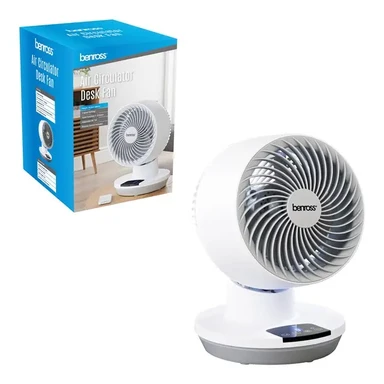 Benross Air Circulator Fan – 3 Speeds, Tilting and Oscillating Head, Adjustable Height – White, 43909