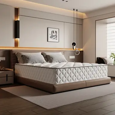 Pocketveringmatras, 7-zone veringmatras met hoeslaken, 160 x 200 cm, 22 cm hoog, H3, ademend, rugondersteunend, orthopedisch