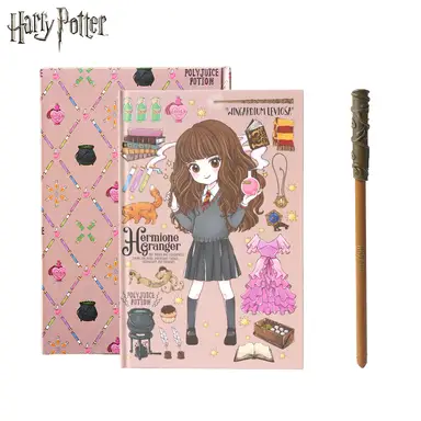 2pcs Harry Potter Hermione Granger Chibi Notebook & Wand Pen Set Officially Licensed Wizarding World Stationery Exclusive Themed Collection Gift