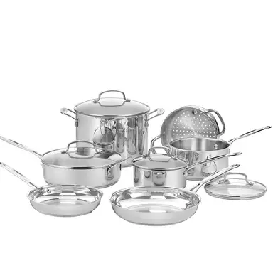 Cuisinart® Batterie de cuisine en acier inoxydable Chef’s Classic™ 11 pièces - 77-11G