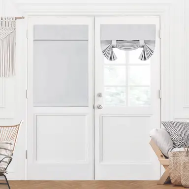 Deconovo Blackout Plain Fabric Hook & Loop Door Curtain, 1pc 66 x 104 cm Special White