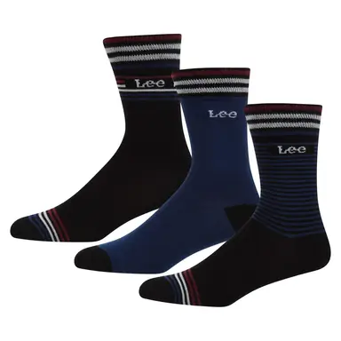 LEE sokken Baylor - Black Stripes/Royal Teal - maat 43-46