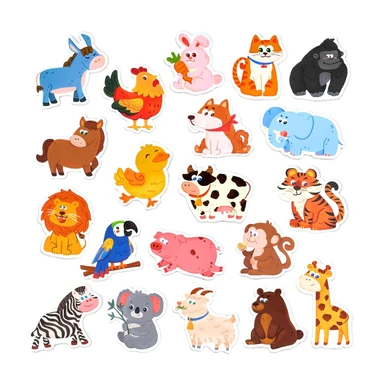 JoyCat Aimants éducatifs en bois avec animaux pour enfants de 2 à 5 ans - 20 pièces