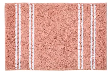 Maison by Premier Bath Mat Soak Microfibre Tufted Stripe Dusty Pink 40x60cm