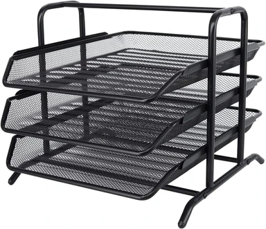Senhoglb 3 Tier A4 Mesh in Tray，Black, New Year Sale , Top gift picks