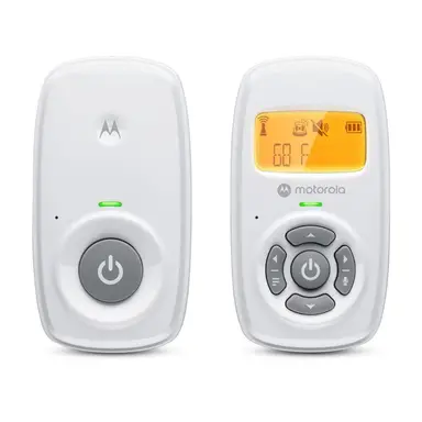 Motorola MBP24 Babyphone Audio - Digitales Babyphone mit DECT-Technologie für Audioüberwachung - Raumtemperaturanzeige - Hochsensibles Mikrofon mit Gegensprechfunktion – Weiß