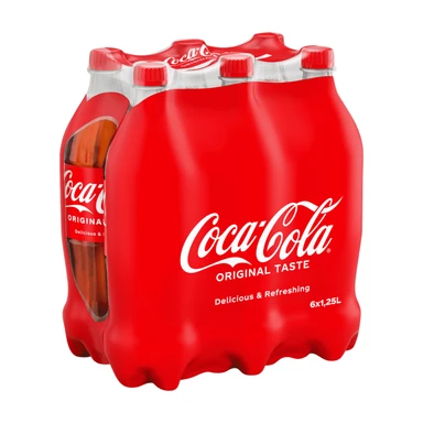 Coca-Cola Original Taste Cola – koffeinhaltiges Erfrischungsgetränk – 6x 1,25L