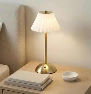 Candlelight Table Lamp Luna Luxe LED Gold/White H:29.5cm