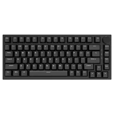 AJAZZ AK820 Clavier mécanique filaire 75 %, interrupteurs linéaires remplaçables à chaud, montage sur joints, rétroéclairage blanc, 83 touches avec molette de volume CNC, mousse Poron, capuchons en PBT au profil OEM, compatible PC/Windows/Mac, interrupteurs rouges (version noire)