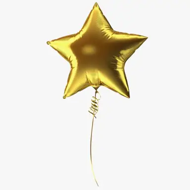 Unique Party Star Foil Balloon, Gold, 50cm