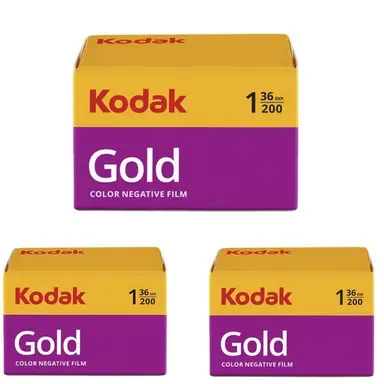 Kodak Pack de 3 Pellicules Gold 200 ISO 135 mm 36 poses