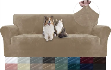 YSTYLE Stretch-Sofa-Bezug, Couchbezug für Couch und Sofa, Möbelschutzbezug für Sofa mit elastischem Boden, 3-Sitzer, YHR, Kamelbraun