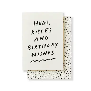 Katie Leamon Handwritten Hugs Kisses Hand-Printed Card