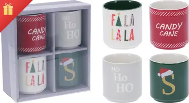 Koopman Mok New Bone Porselein Set 4