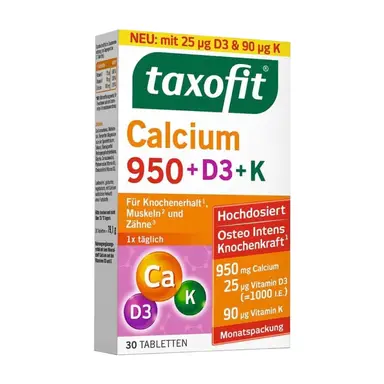 TAXOFIT Calcium 950+D3+K Tabletten 30 St