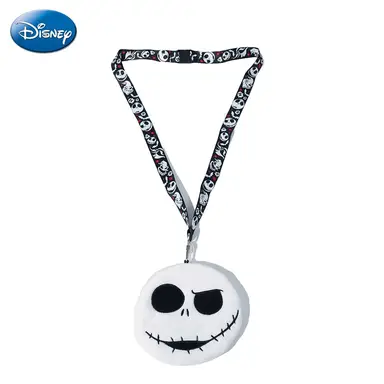 1pc Disney The Nightmare Before Christmas Jack Skellington Plush Card Holder Officially Licensed Halloween Town Cosplay Props Movies Anime Peripheral Skull Pattern ID Holder Horror Themed Bag Gift