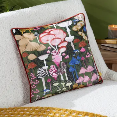 Furn Cushion Amanita Square Green 43x43cm