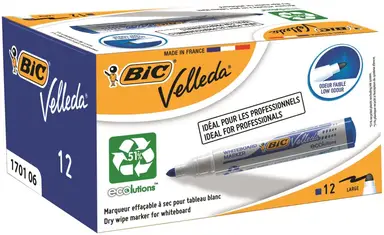 Bic Ecolutions Velleda 1701 Whiteboard Marker Blue, Pack of 12