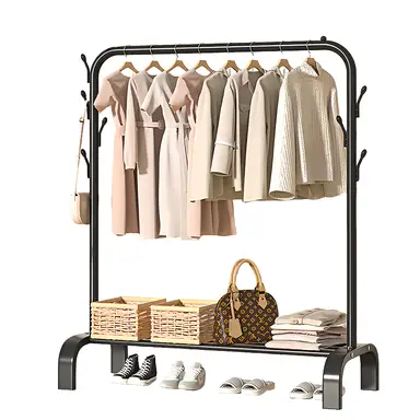 SNSP vrijstaand droogrek voor kleding, eenvoudige kledingstandaard voor slaapkamer, enkelstangs droogrek, kledingdroogstang voor balkon en buiten, kledingrek voor binnen - bestseller 105 cm