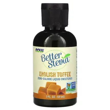 NOW Foods Better Stevia Sweetener Daily Wellness Support Liquid English Toffee Flavour - 59ml