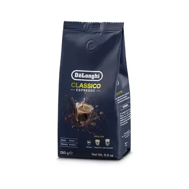 De’Longhi COFFEE DLSC600 CLASSICO, Ganze Kaffebohnen für Kaffeevollautomaten Siebträger und Espressokocher, 250g