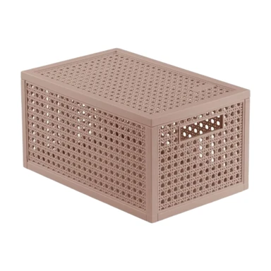 Curver Kaya opbergmand - 7 liter - 18,8 x 30 x 15,4 cm - warm taupe - premium opbergoplossing, duurzaam kunststof, moderne huisorganisatie
