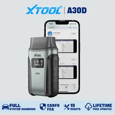 XTOOL A30D OBD2 Diagnostic Device BT, Wireless Car Diagnostic Tool with 19+ Reset, Bidirectional/Active Test, All Systems OBD Diagnostic Device for Android & iOS, Oil/ABS/SAS/BMS/DPF Reset, Lifetime Updates