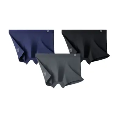 ochama x J.ZAO Lot de 3 boxers en coton modal bleu/gris/bleu - Taille L