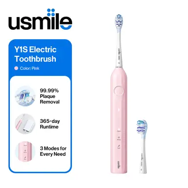 usmile Y1S Electric Toothbrush, Sonic Rechargeable Toothbrush for Adults with 3 Cleaning Modes, Smart Timer, with Travel Case, One Charge Lasts for 6 Months