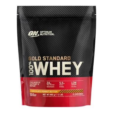 Optimum Nutrition Gold Standard 100% Whey Protein - chocolat et beurre de cacahuète, 480 g, 15 portions