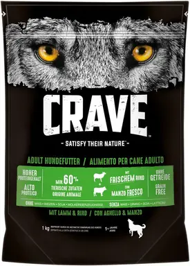 CRAVE Hundenahrung mit Lamm & Rind 1 kg