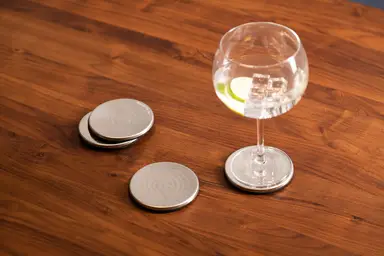 Maison by Premier Set of 4 Hammered Effect Stainless Steel Coasters