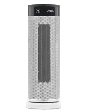 Morphy Richards HeatFlux 2kW Digital Ceramic Tower Fan Heater with Remote Control – White, 825401