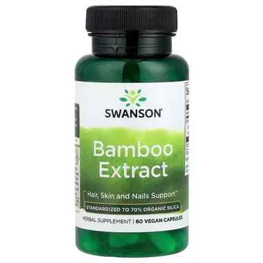 Swanson Bamboo Extract Hair Skin Nails Daily Wellness Support Capsules - 60 Vegan Capsules