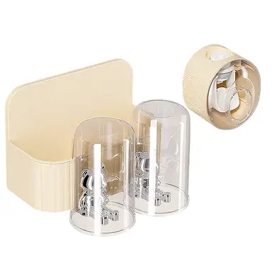 SNSP Zahnbürstenhalter ohne Loch, an der Wand montiertes Zahnputzbecher-Set fürs Badezimmer, Aufbewahrungsregal fürs Badezimmer, Set mit Zahnbürste und Toilettenartikeln