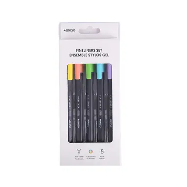 MINISO Fineliners Set Multiple Colours, Pack of 5 (0.4mm)
