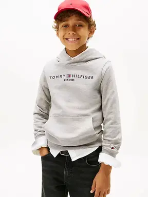 Tommy Hilfiger Essentiële hoodie kinderen geslacht neutraal lichtgrijs melange 4