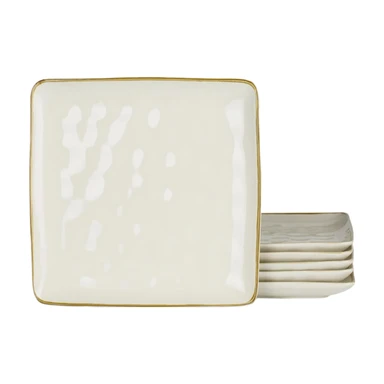 Richmount 6-teiliges quadratisches Bauernhaus-Teller-Set - Weiß