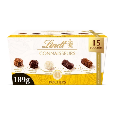 Lindt Connaisseurs assortiment de rochers au chocolat, coffret cadeau 189 g