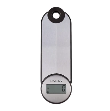 Balance de Cuisine Électronique Numérique Pliable CAMRY pour Voyage et Camping, 5 kg/11 lb, unités lb:oz/g/fl'oz/ml, Écran LCD, Format 7 x 23 cm (Argent-Noir)