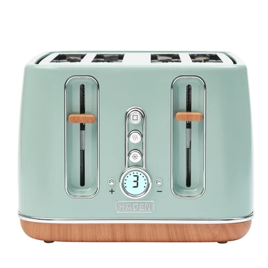 Haden Dorchester 4 Slice Toaster, Digital Browning Control, Sage Green, Coated Stainless Steel - 201287