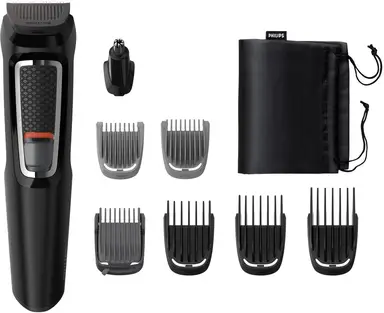 Philips Multigroom series 3000 8-in-1, gezicht en haar MG3730/15, 8 opzetstukken, zelfslijpende stalen mesjes, tot 60 min gebruikstijd, afspoelbare accessoires