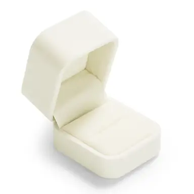 Boîte à bague Oirlv, boîte à bijoux pour bague en velours blanc pour le mariage, l'engagement, la demande en mariage, cadeau de souvenir pour la mariée.