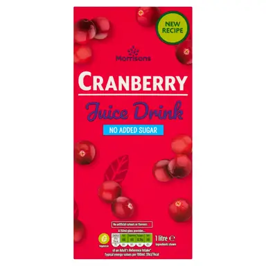 Morrisons No Added Sugar Cranberry Juice 1L