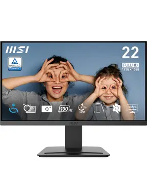 MSI PRO MP223 E2 21.45-Inch Full HD Office Monitor - 1920 x 1080 Resolution, 100Hz, Eye-Friendly Screen, Tilt-Adjustable - HDMI™ 1.4b, DisplayPort 1.2a