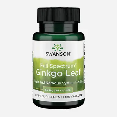 Swanson Full Spectrum Feuille de ginkgo 60 mg - 120 gélules