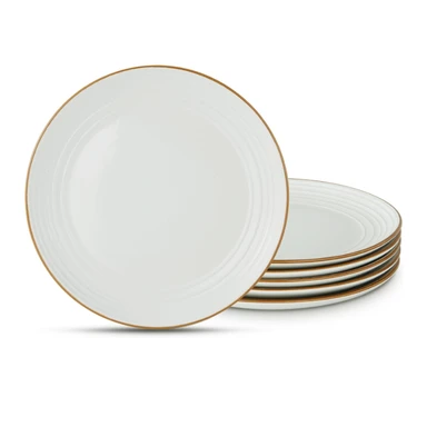 Richmount 6-teiliges Set aus Gewindesteingut-Tellern - Weiß