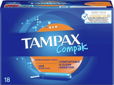 Tampax Compak Super Plus Tampons with Applicator 18 Tampons